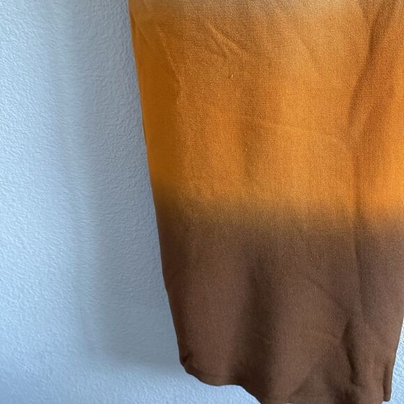 Sandro Ajá Orange Gradient Front Ring Midi Dress - Picture 5 of 10